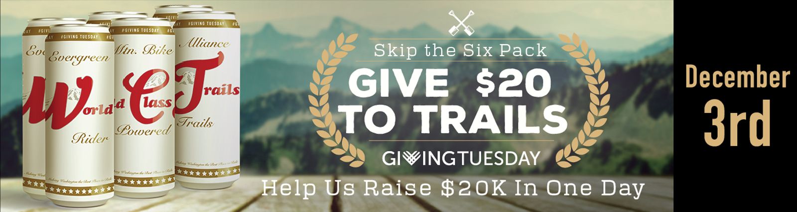 On #GivingTuesday, Give 20 For Trails!