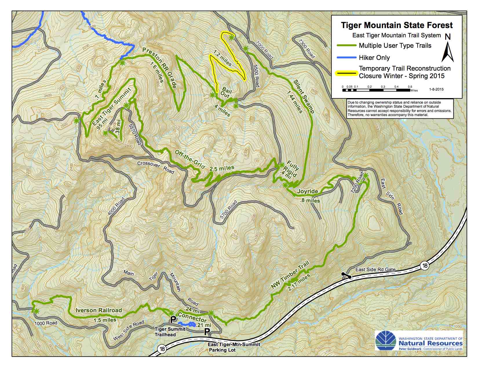 Tiger Mt: Preston RR Grade Trail Temporary Closure